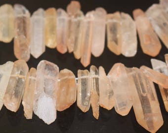 Natural Top Drilled Quartz Point Beads,Quartz Crystal Beads,one strand 15",Quartz beads, Crystal Beads