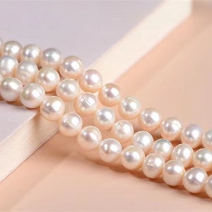 Natural AAAAA White Freshwater Pearls Smooth and round Beads,Natural pearls Beads,one strand 15&quot;