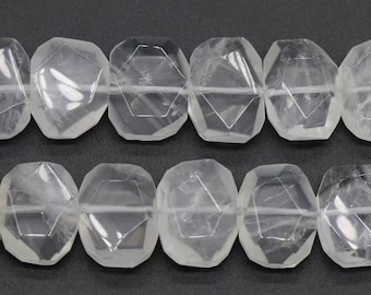 Natural Crystal Quartz  Faceted Slab Nugget Beads,Irregular Loose Diy Beads.