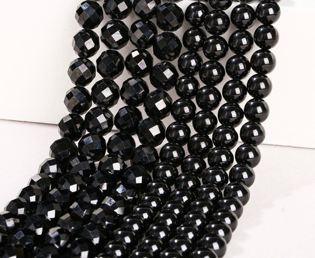 Hand Faceted Indian Black Spinel 4mm Round Beads Strand – Beads N Crystals