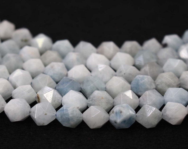 Natural Faceted Aquamarine Round Beads,Aquamarine Beads,4mm 6mm 8mm 10mm Natural Faceted Aquamarine Beads,one strand 15