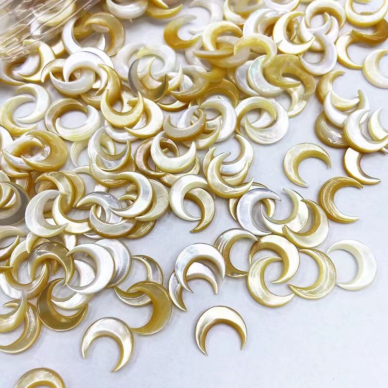 Shell Pearls Moon Shape Beads, Crescent Shape White Mop,mother of Pearl ...