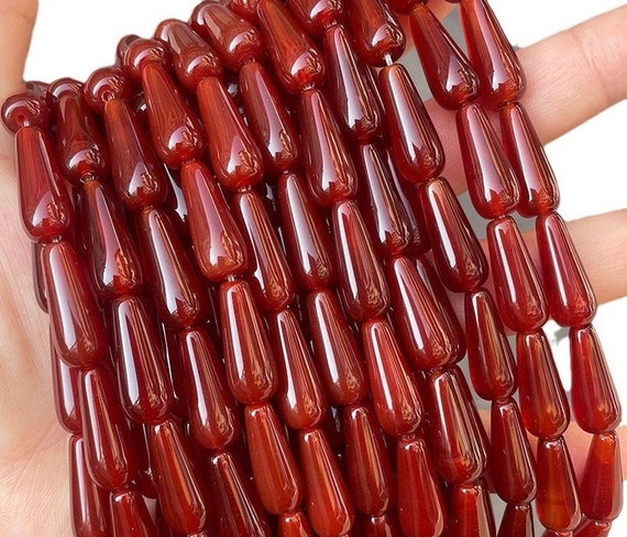 8x20mm Teardrop Shape Red Agate Beads,straight Hole Water Droplets