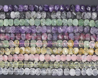 Natural Gemstone Faceted Slab Nugget Beads,Irregular Loose Diy Beads.