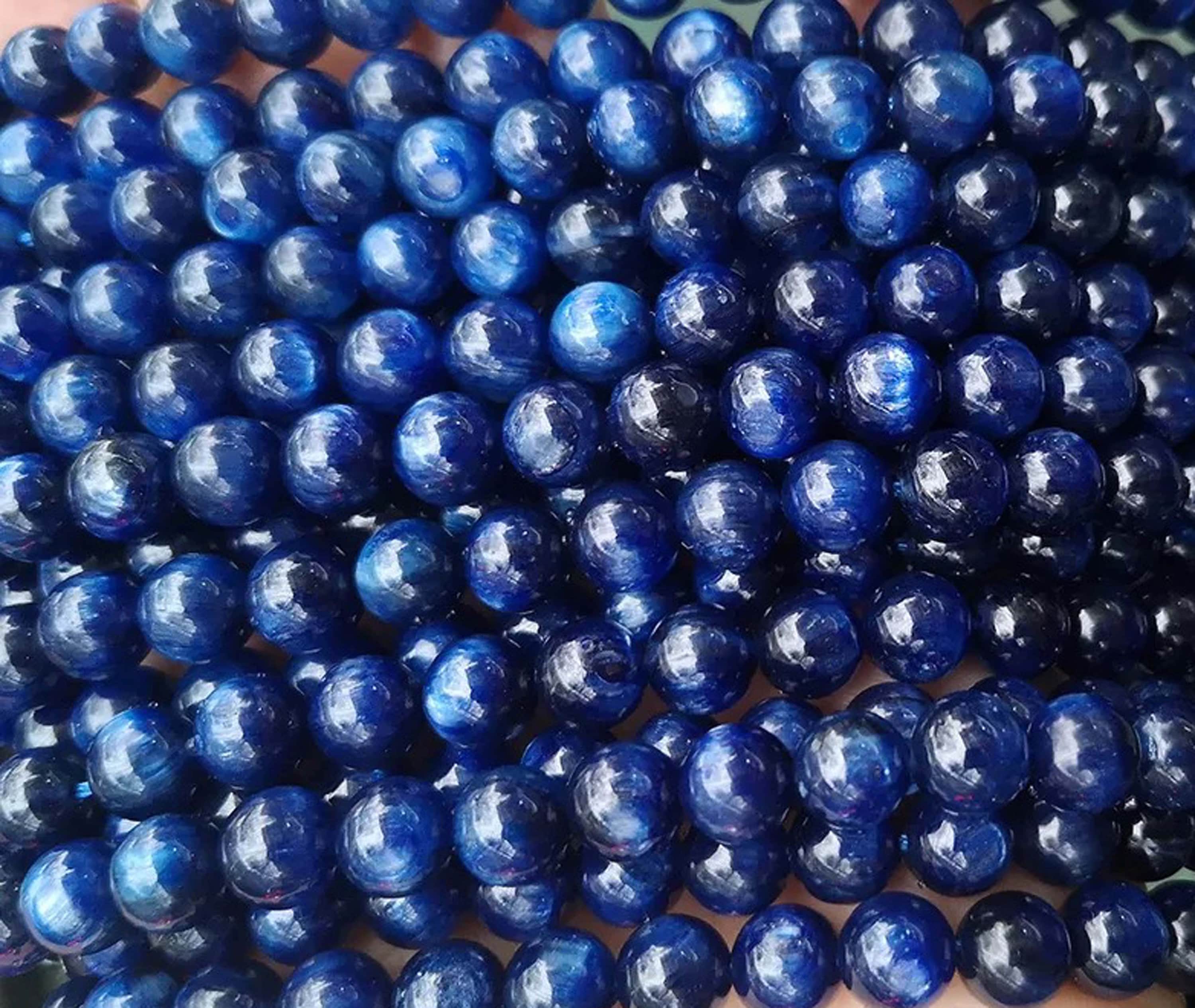 Natural Kyanite Gemstone Eye Round Beadsnatural Kyanite Etsy