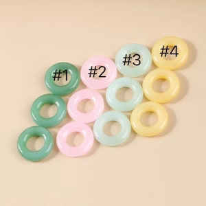 Natural Jade Ring Round Beads,Peace buckle Beads,Jewelry Making Big Holes Safety Button Circular Loose Beads Wholesale supply,50 Beads