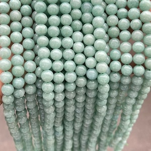 Contas redondas lisas de nefrite natural, 4mm 6mm 8mm 10mm 12mm contas de jade natural fornecimento por atacado, um fio 15&quot;