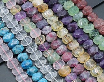 15×20mm Natural Gemstone Irregular Faceted Slab Nugget Loose Beads,Irregular Loose Diy Beads.