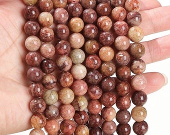 Natural Dark Red Glass Stone Round Beads,Red Glass Stone Beads,4mm 6mm 8mm 10mm 12mm Natural beads,one strand 15",Gemstone Beads