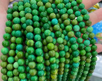 Perline rotonde blu turchese Queen da 8 mm, 7,5 pollici