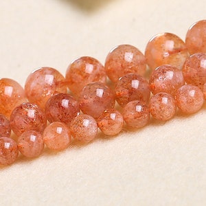 Natural Gold Point Sunstone Smooth Round Beads,4mm 6mm 8mm 10mm 12mm Sunstone Beads Wholesale Supply,one strand 15"