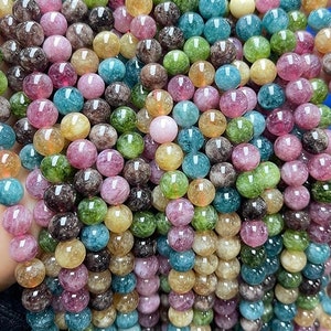 Tourmaline Jade Smooth Round Beads,4mm 6mm 8mm 10mm 12mm Jade beads,one strand 15&quot;,Tourmaline Jade Beads.