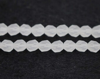 Natural Matte Faceted Crystal Quartz Beads,Quartz beads,6mm 8mm 10mm Star Cut Faceted  Crystal Quartz beads,one strand 15"