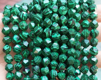 Star Cut Faceted Malachite Nugget Diamond Beads,6mm 8mm 10mm 12mm Malachite Beads Supply,one strand 15",