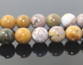 Natural Ocean Jasper Round Beads,Ocean Jasper Beads,4mm 6mm 8mm 10mm 12mm Natural Smooth beads,one strand 15",Gemstone Beads,Ocean beads