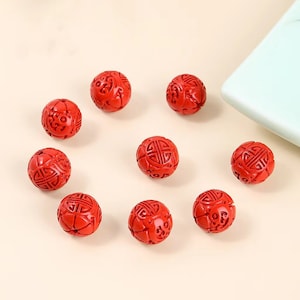 120 pcs Red Cinnabar Round Beads,6mm 8mm 10mm 12mm Cinnabar Beads Wholesale Supply,Bracelet Necklace Jewelry Accessories