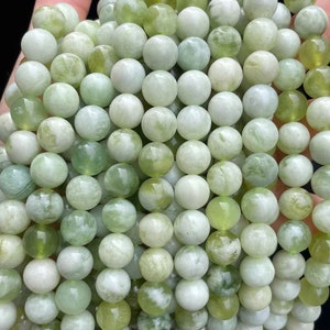 6mm 8mm 10mm contas redondas de jade natural, contas soltas de jade fornecimento por atacado, um fio 15&quot;