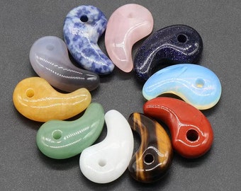 16x30mm Magatama Gemstone Pendants, Magatama Necklace Pendants Supply，2 pendants