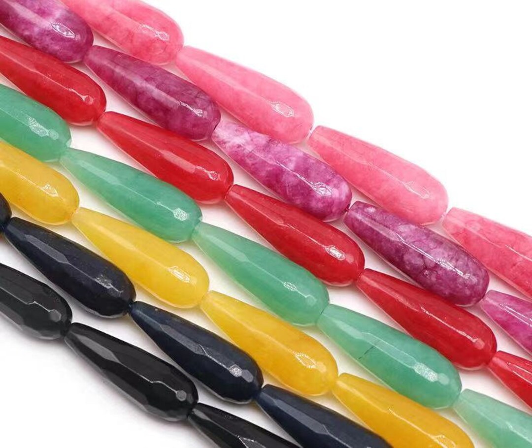 10x30mm Faceted Jade Teardrop Beads,Teardrop Jade Beads Supply,one strand 15