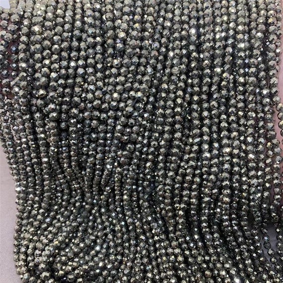 Perline Rotonde Sfaccettate In Pirite Naturale D'argento Da 12,5 - Foto 7