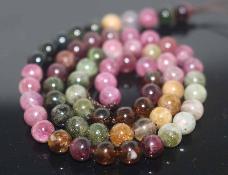 Natural Tourmaline Beads Round Beadstourmaline Beads4mm 6mm Etsy