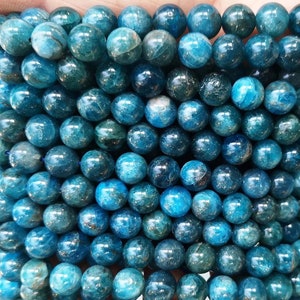 Natural AA Blue Apatite Smooth Round Beads,6mm 8mm 10mm 12mm Blue Apatite Beads Wholesale Supply,one strand 15 image 2
