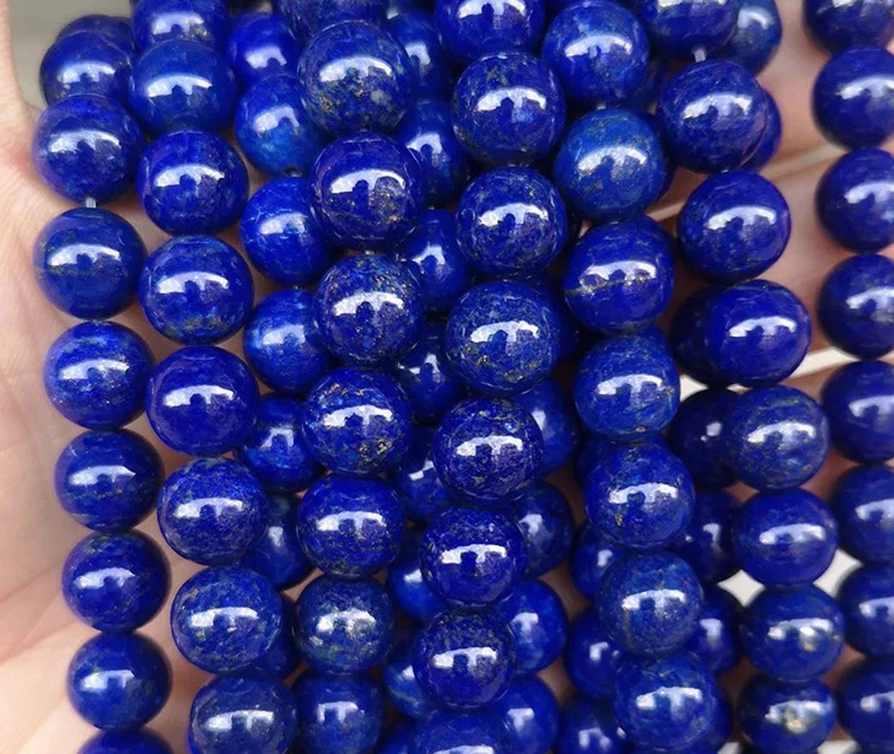 Natural AAAAA Lapis Lazuli Smooth Round Beads,4mm 6mm 8mm 10mm 12mm Lapis Lazuli Beads Wholesale Supply,one strand 15"
