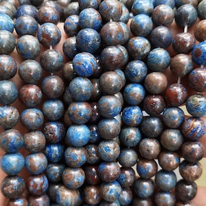Deep Blue Color Pattern Stone Smooth Round Beads,4mm 6mm 8mm 10mm 12mm blue color pattern Stone Beads Wholesale Supply,one strand 15&quot;