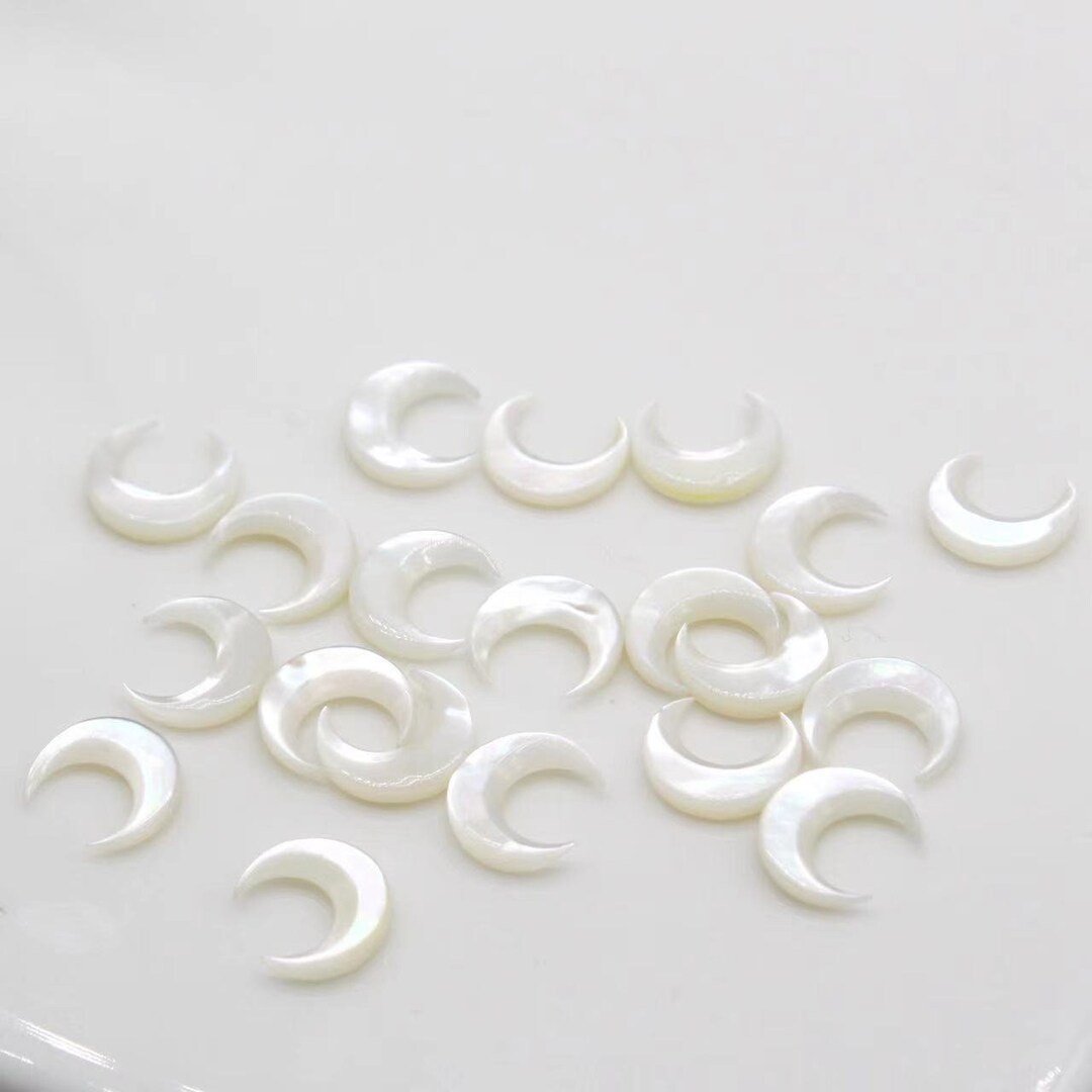 Shell Pearls Moon Shape Beads, Crescent Shape White Mop,mother of Pearl ...