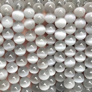 Grey Cat eye Gemstone Smooth Round Beads,4mm 6mm 8mm 10mm 12mm Cat&#39;s eye beads wholesale Supply,one strand 15&quot;