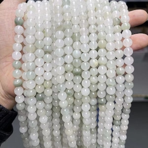 Fornecimento por atacado de contas redondas lisas de jade de 4 mm-12 mm, um fio de 15&quot;