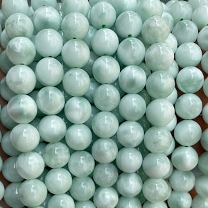Natural AA Green Angelite Smooth Round Beads,6mm 8mm 10mm 12mm Anngelite Beads Wholesale Supply,one strand 15&quot;,Gemstone Beads,blue beads