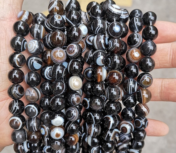 Natural Black Eyes Agate Round Beads,Black Eyes Agate Beads,6mm 8mm 10mm 12mm Natural beads,one strand 15",Agate Beads
