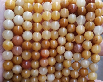 Natural Yellow Aventurine Smooth Round Beads,4mm 6mm 8mm 10mm 12mm Aventurine Beads Wholesale Supply,one strand 15",Gemstone Beads