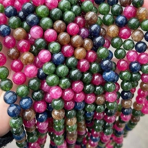 Tourmaline Jade Smooth Round Beads,4mm 6mm 8mm 10mm 12mm Jade beads,one strand 15&quot;,Tourmaline Jade Beads.