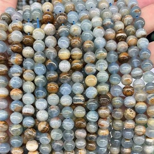 Natural Blue Calcite Stone Round Beads,Calcite Stone Beads,4mm 6mm 8mm 10mm 12mm Natural beads,one strand 15&quot;,Gemstone Beads