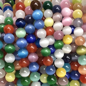 Natural Multicolor Cat&#39;s eye Smooth And Round Beads,4mm 6mm 8mm 10mm 12mm Cat eye beads,one strand 15&quot;