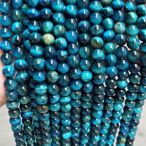 Natural  Royal Blue Tigereye Smooth Round Beads,4mm 6mm 8mm 10mm 12mm 14mm Tigereye Beads Wholesale Supply,one strand 15&quot;