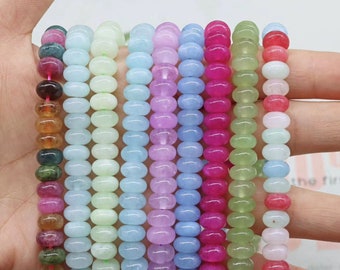 5x8mm Natural Jade Rondelle Beads,Abacus Jade Beads,Whell Beads,Flat Beads, Spacer Beads Wholesale Supply,one strand 15",Rondelle beads