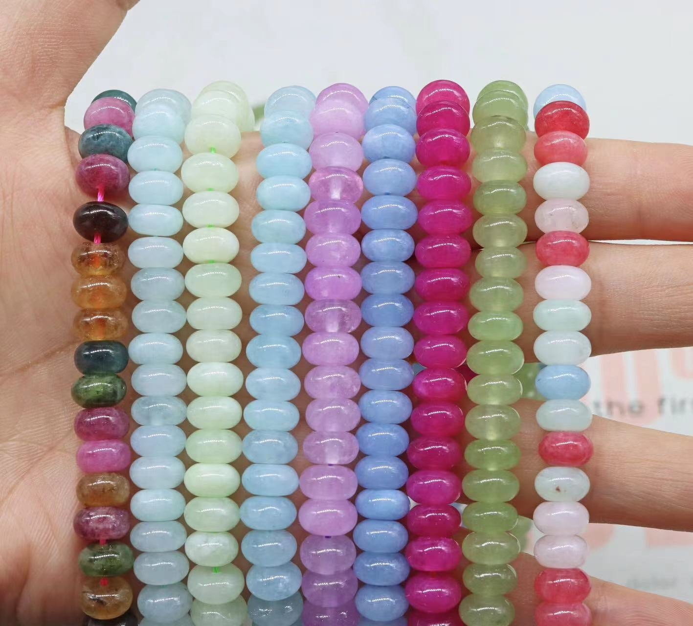 Perline Di Rondelle Di Giada Naturale 5x8mm, Perline Di Giada - Foto 7