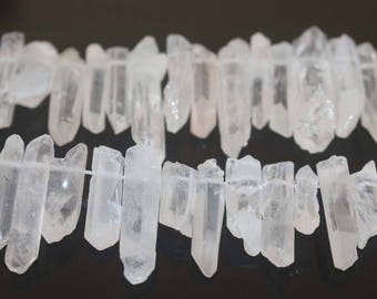 Natural Top Drilled Quartz Point Beads,Quartz Crystal Beads,one strand 15",Quartz beads, Crystal Beads