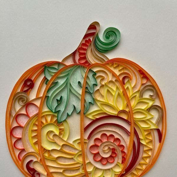 Quilled pumpkin wall art, Autumn decor, Halloween decor