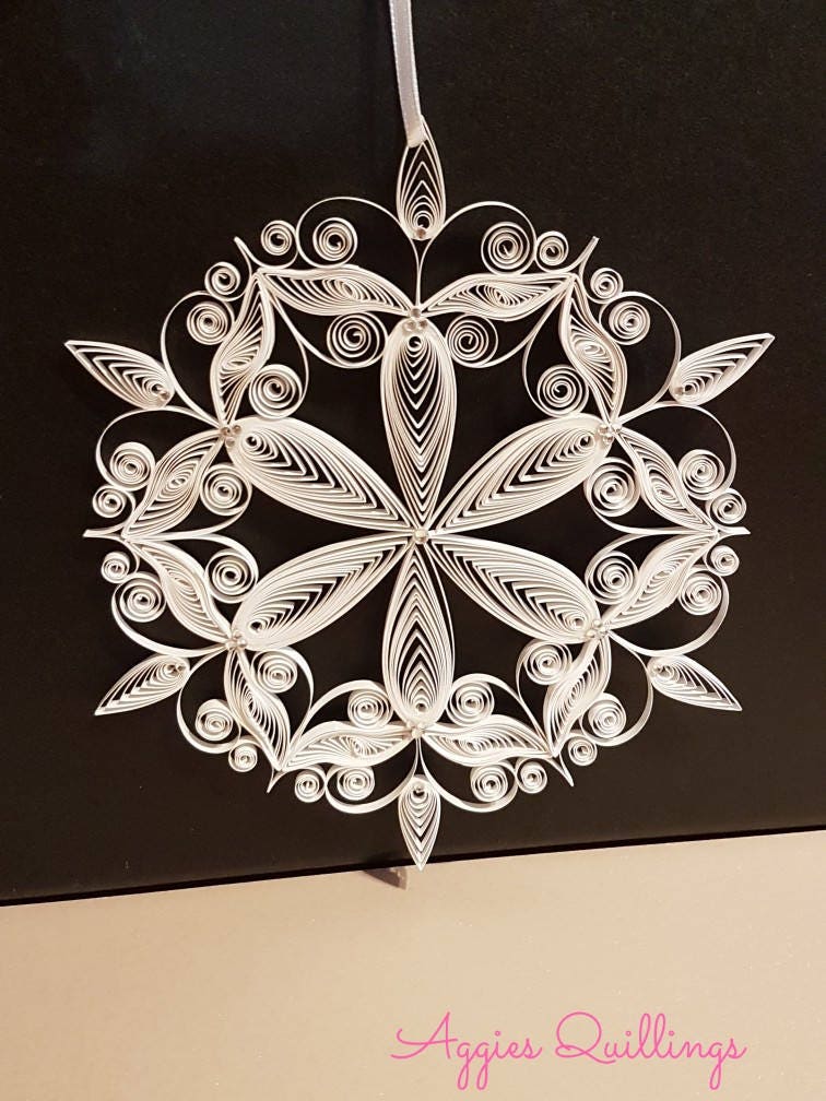 Quilled Snowflake Ornament Decorated With Swarovski Crystals - Etsy