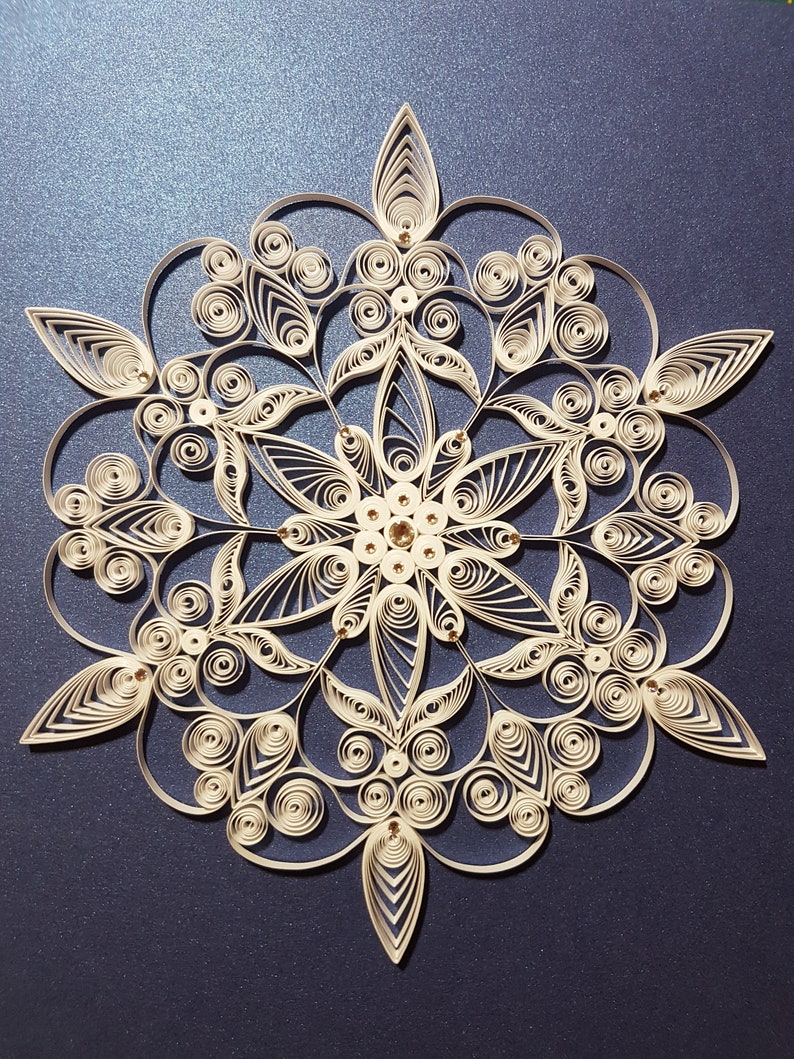 Beautiful Large Quilled Snowflake Ornament With Swarovski | Etsy