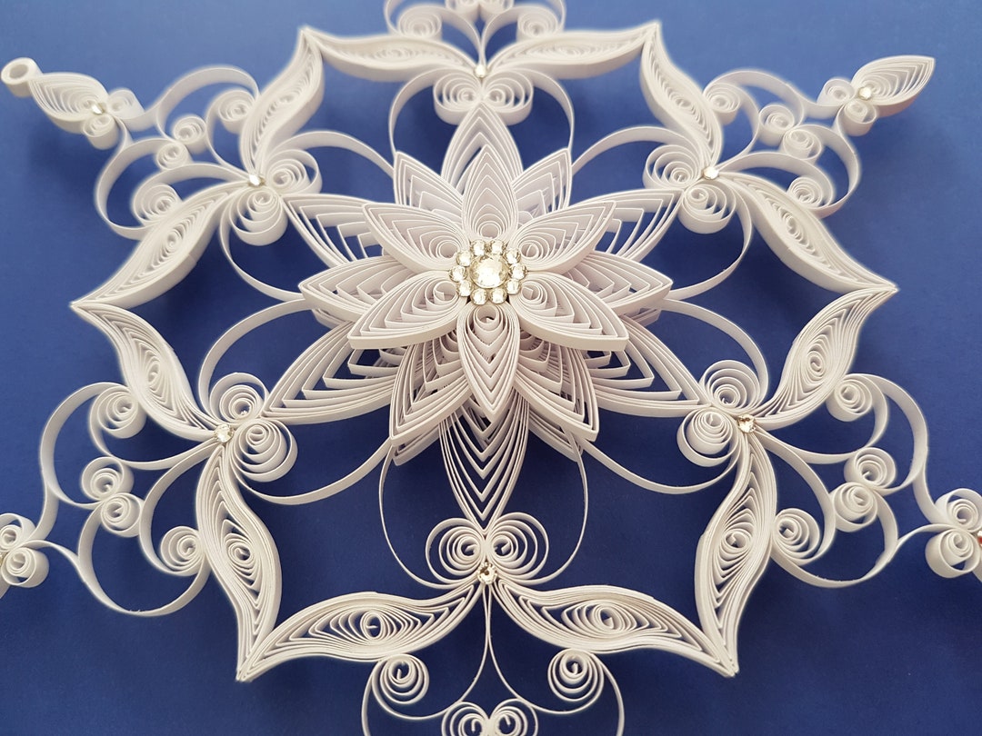 Beautiful Large Quilled Snowflake Ornament With Swarovski Crystals ...