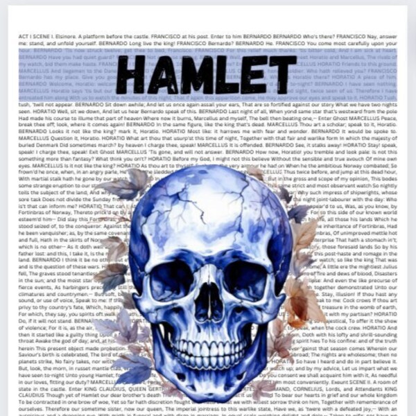 Shakespeare's Hamlet Printable PDF 8.5" x 11" Literary Bookish Classroom Decor