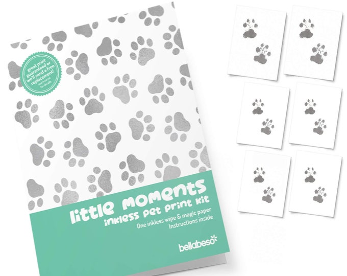 Dog and Cat Pet Paw Print Inkless Kit 1 Wipe & 6 Sheets Etsy