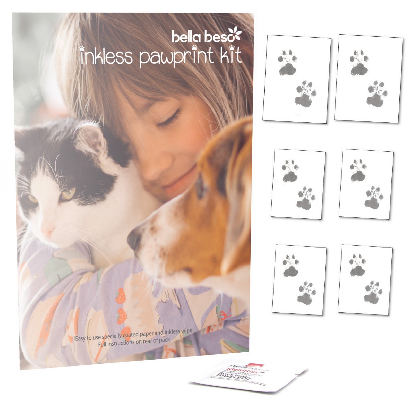 Dog and Cat Pet Paw Print Inkless Kit 1 Wipe & 6 Sheets Etsy