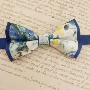 Papillon blu con fiori, adulto e/o bambino, gemelli Noeud papillon