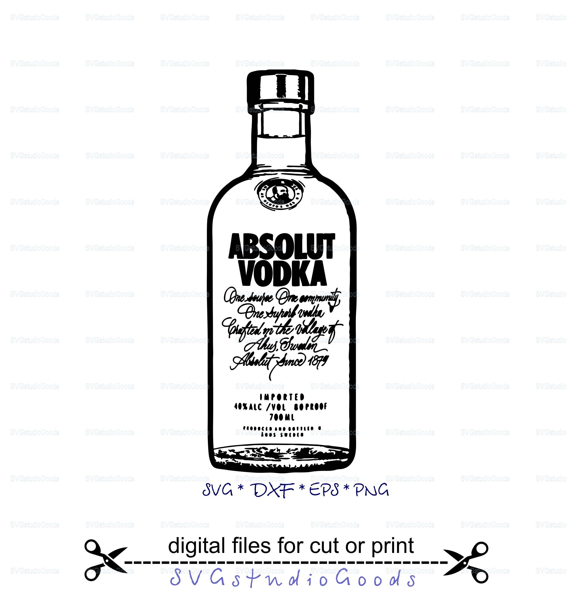 Vodka SVG Vodka Bottle SVG Absolut Vodka Svg Cut Files for Etsy Canada
